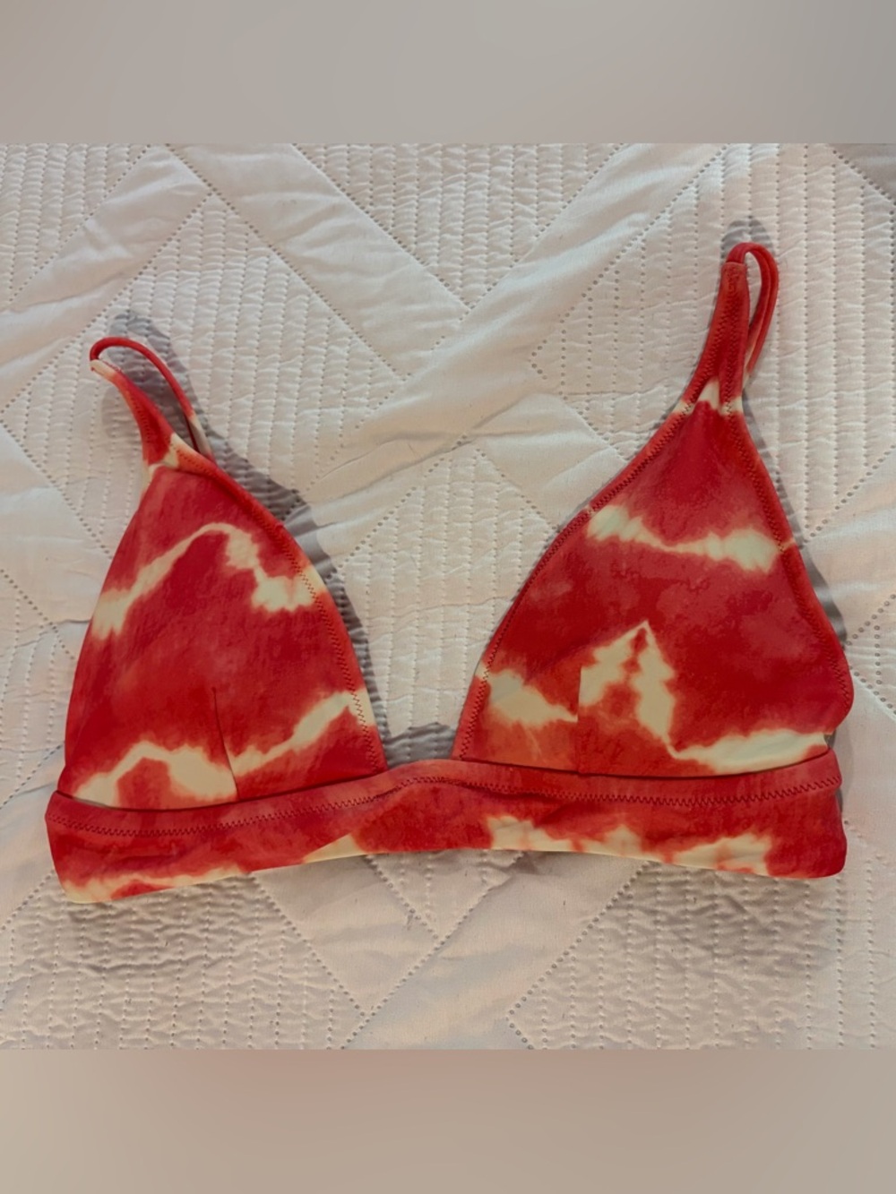 Pink Tie-Dye Triangle Bikini top